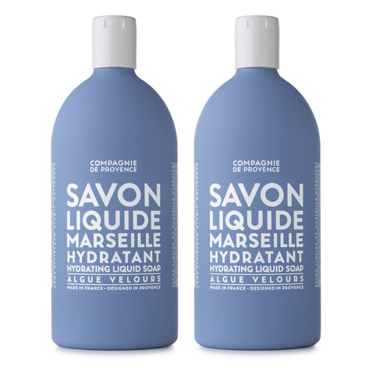 Compagnie de Provence Savon de Marseille Extra Pure Liquid Soap - Velvet Seaweed - Bulk 67.6 Fl Oz Plastic Bottle Refill Beauty & Personal Care La Compagnie de Provence