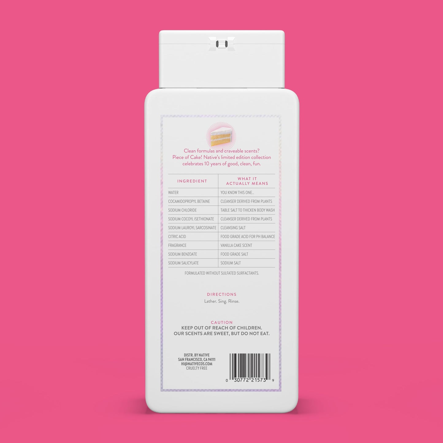 Native Body Wash Contains Naturally Derived Ingredients | For Women & Men, Sulfate, Paraben, & Dye Free Leaving Skin Soft and Hydrating | Piece Beauty & Personal Care Native