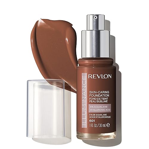 Revlon Illuminance Skin-Caring Liquid Foundation, Hyaluronic Acid, Hydrating and Nourishing Formula with Medium Coverage, 601 Soft Nutmeg, 1 fl oz Beauty & Personal Care REVLON