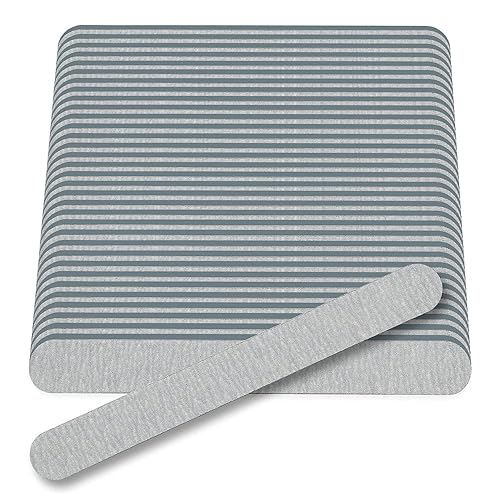 Flowery Nail File 100/180 Grit for Acrylic Nails, Double-Sided Nail Files, Disposable Emery Boards, Manicure Kit, Cushion Core, Silver, 100-Pack Beauty & Personal Care Flowery