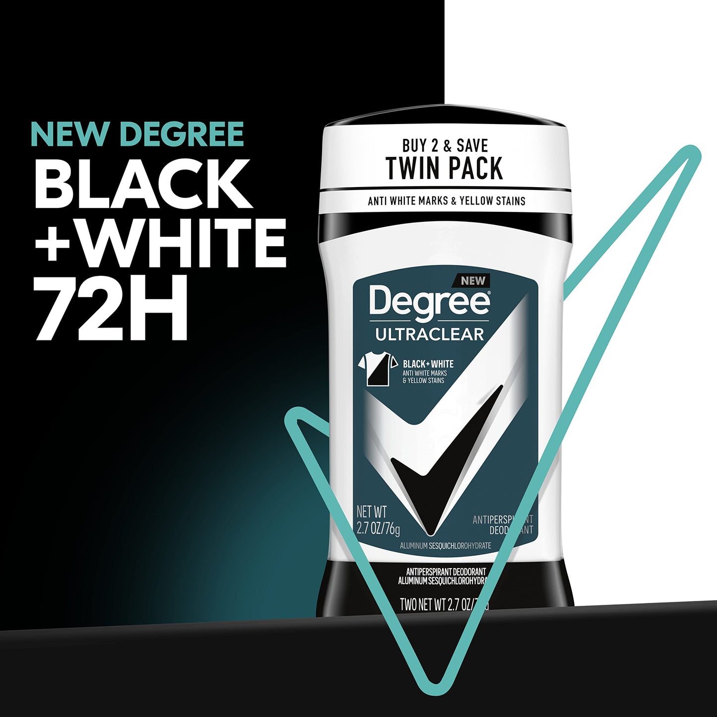 Degree Men UltraClear Antiperspirant Deodorant Black+White 2 Count 72-Hour Sweat & Odor Protection Antiperspirant For Men With MotionSense Technology Beauty and Personal Care Degree