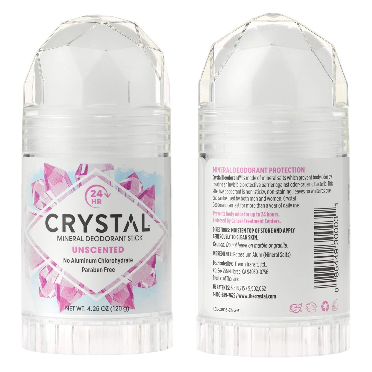 CRYSTAL Mineral Deodorant Stick - Unscented Body Deodorant With 24-Hour Odor Protection, Non-Staining & Non-Sticky, Aluminum Chloride & Paraben Free Beauty and Personal Care Crystal Essence