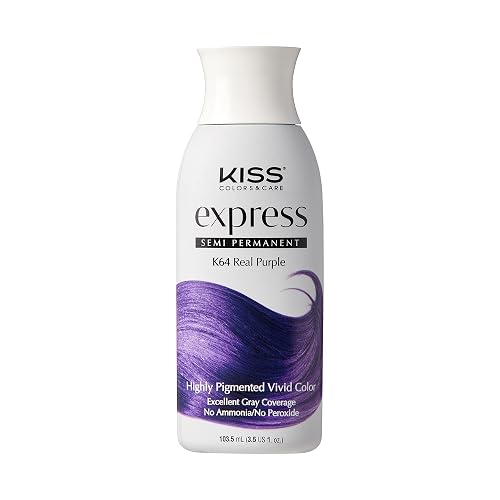 Kiss Express Semi-Permanent Hair Color - Vivid, Highly Pigmented Dye for Vibrant Hair, Gentle Formula, Gray Coverage, pH Balanced, 23 Intermixable Beauty & Personal Care KISS