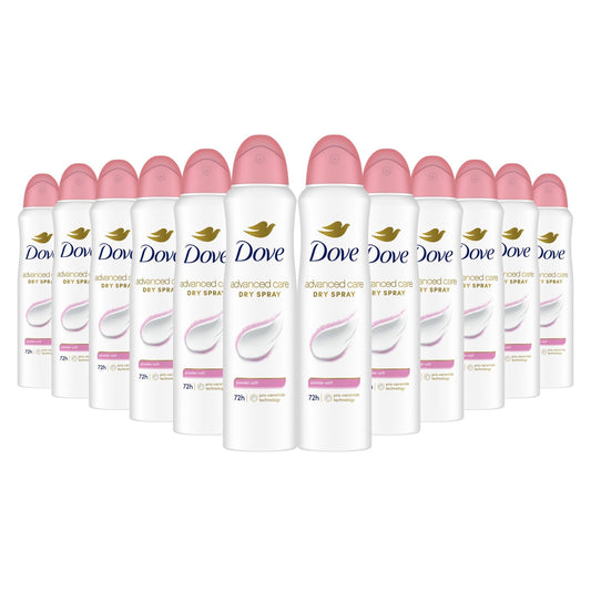 Dove Advanced Care Antiperspirant Deodorant Spray Powder Soft Pack of 12 to help skin barrier repair after shaving 72hour antiperspirant deodorant Beauty and Personal Care Dove