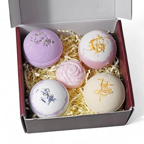 Handmade Bath Bombs Gift Set 5pcs, Scented with Essential Oils, Gift for Women Beauty & Personal Care NATURAL AMOR LOS ANGELES