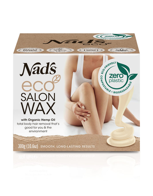 Nad's Professional Microwaveable Hard Stripless Wax - Plastic-Free, Vegan, 300g with Wooden Spatula Beauty and Personal Care Nad's