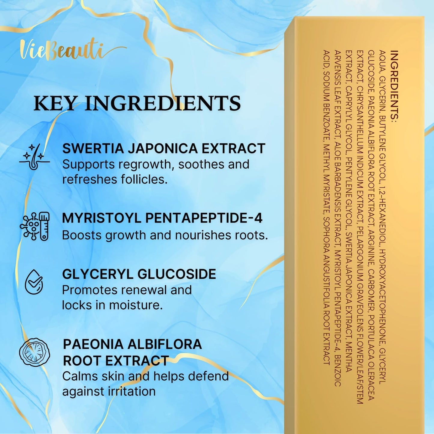 VieBeauti Eyebrow Growth Serum 5mL - Brow Serum for Fuller & Thicker Looking Brows, Advanced Nourishing Formula, Vegan & Cruelty-Free, Gentle Beauty & Personal Care VieBeauti