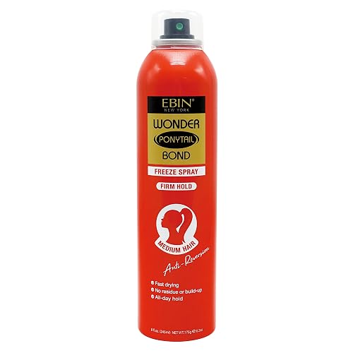 EBIN NEW YORK Wonder Ponytail Bond Freeze Spray Firm Hold - Medium Hair 8oz/ 245ml |Long Lasting Hold, 24-Hour Frizz Control, Shine Enhancing Beauty & Personal Care EBIN NEW YORK