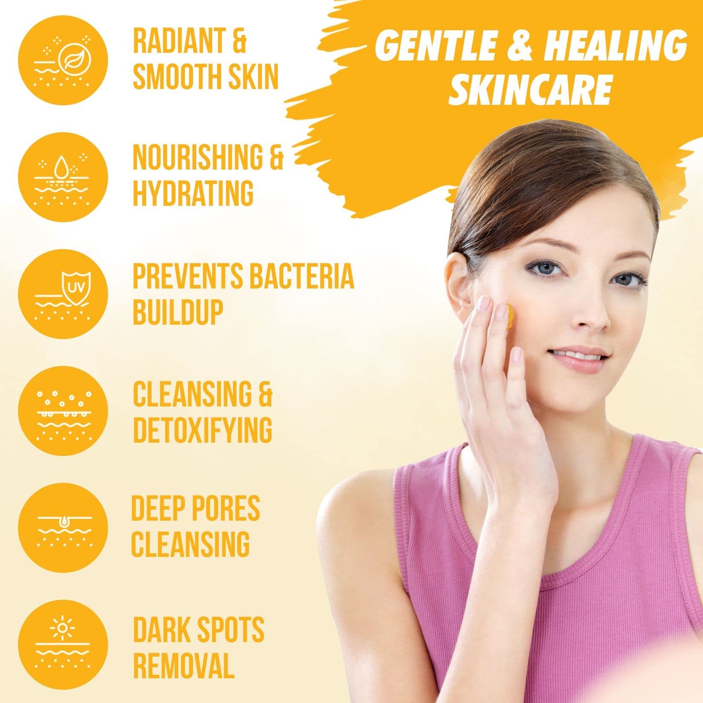Healov Turmeric Face Wash, Turmeric Clear Skin Liquid Soap - 100% Natural Anti Aging Exfoliating Facial Cleanser for Spots, Clearing Acne Scars, Age Beauty & Personal Care Healov