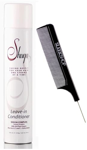 Shuga Aerosol Leave-In Conditioner, The Only Non-Silicone Aerosol Hair Spray Conditioner (w/Steel Pin Tail Comb) Sugar Hairspray (8 oz / 235 ml) Beauty & Personal Care Inkursive