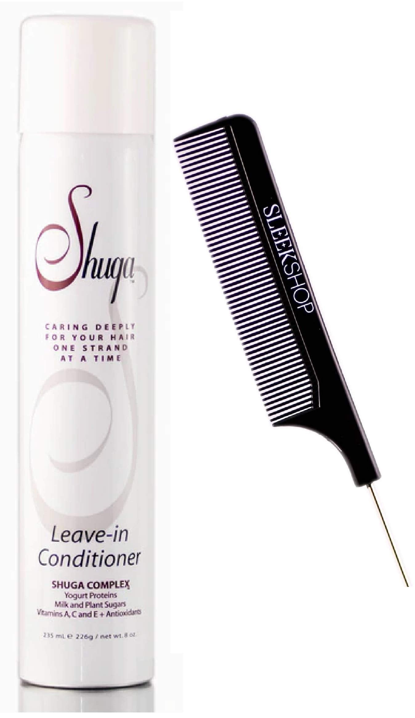Shuga Aerosol Leave-In Conditioner, The Only Non-Silicone Aerosol Hair Spray Conditioner (w/Steel Pin Tail Comb) Sugar Hairspray (8 oz / 235 ml) Beauty & Personal Care Inkursive