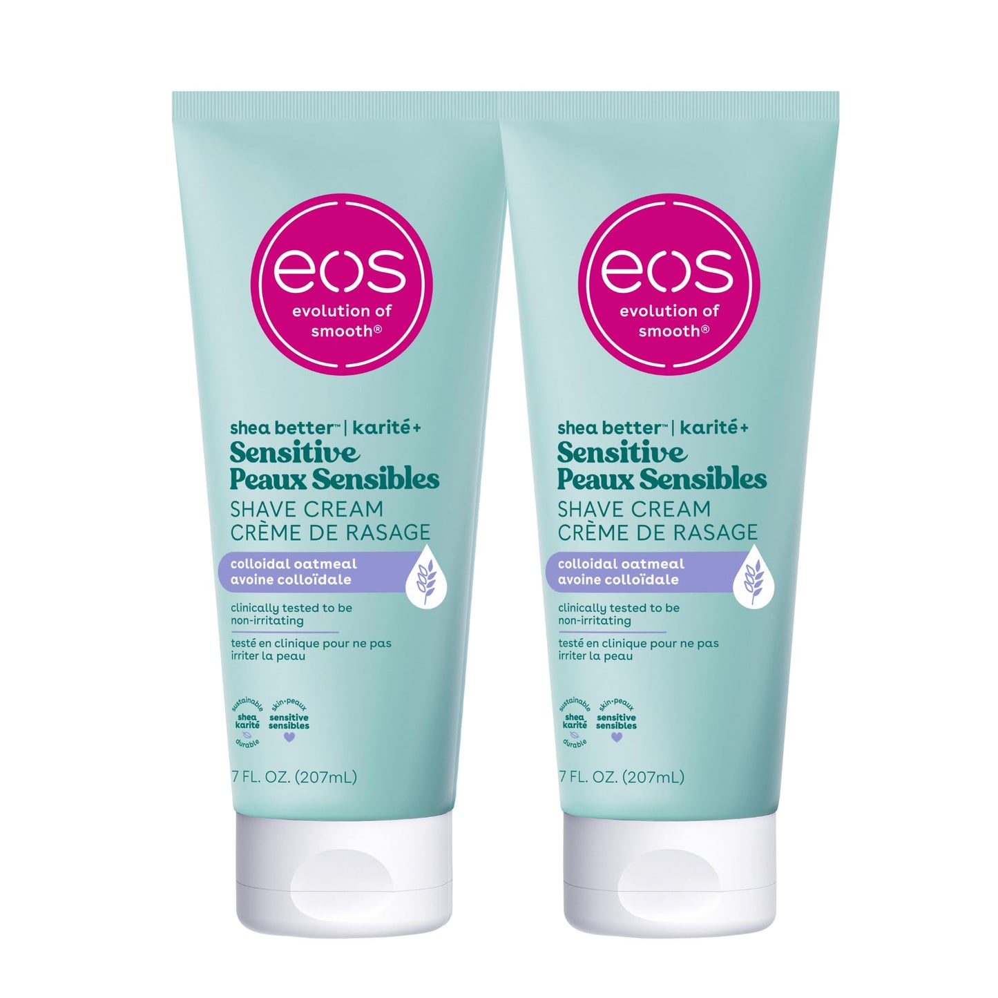 eos Shea Better Sensitive Skin Women's Shave Cream- Fragrance-Free, 2-pack of 7 oz containers Beauty and Personal Care eos Default Title