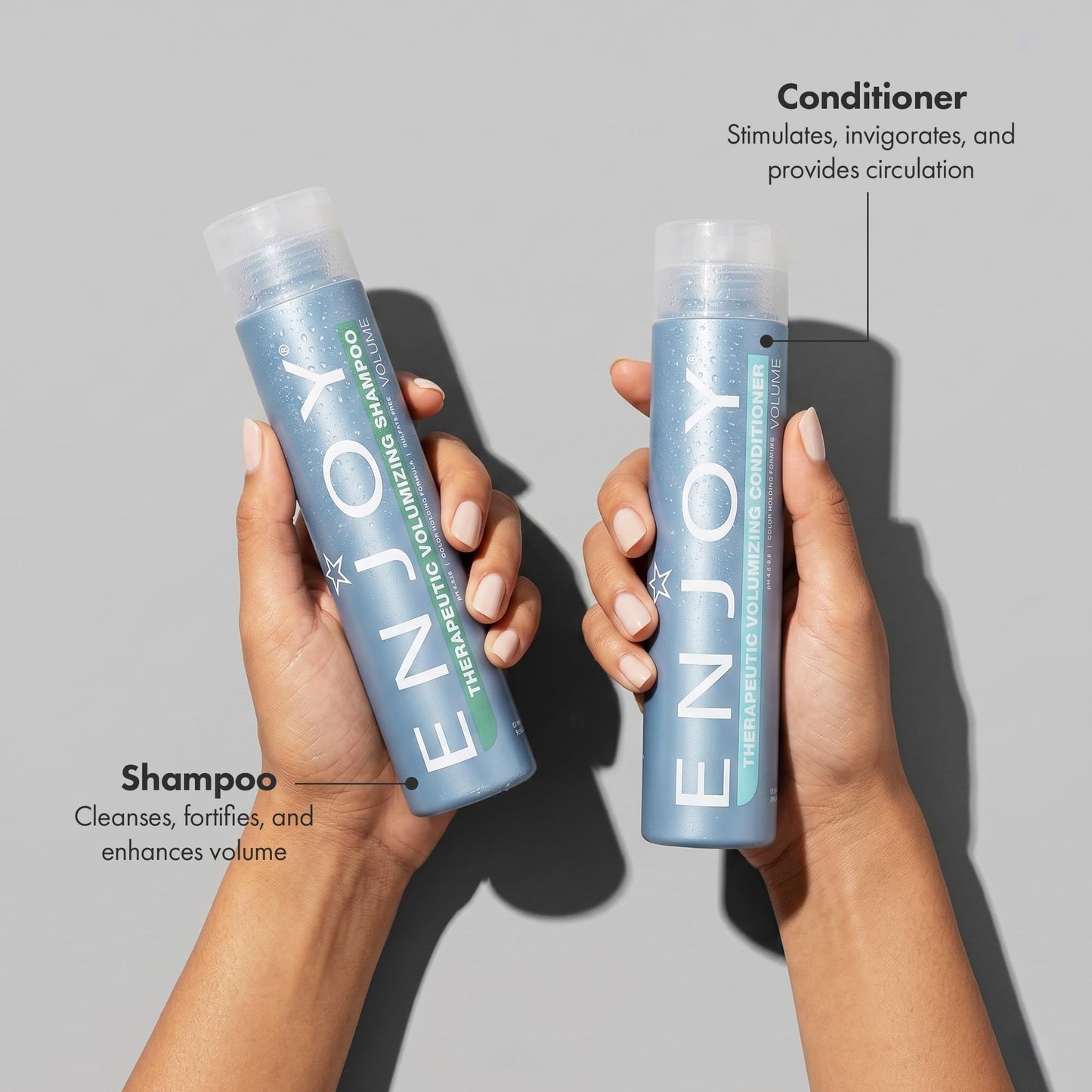 Enjoy Therapeutic Volumizing Shampoo & Conditioner Set for Fine & Thinning Hair, Aroma-Therapeutic Scalp Stimulating, Lightweight, Color-Safe Volume Beauty & Personal Care Enjoy