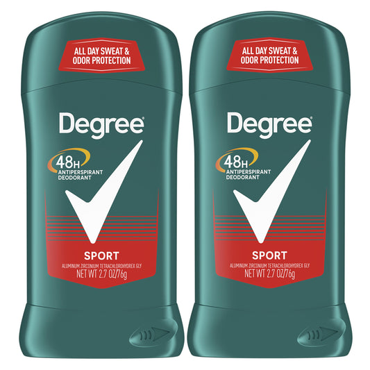 Degree Men Original Protection Antiperspirant Deodorant Sport Twin Pack 48-Hour Sweat & Odor Protection Antiperspirant For Men 2.7 oz Beauty and Personal Care Degree