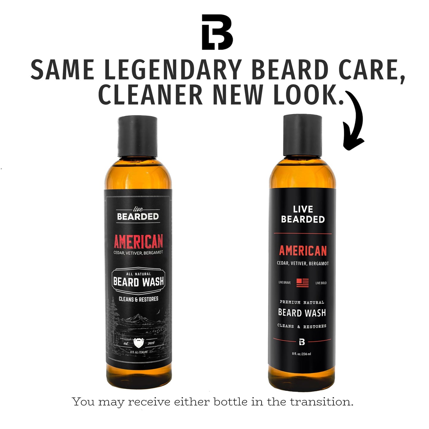 Live Bearded Beard Wash, 8 fl oz - Water-Based Face Cleanser with All-Natural Ingredients for a Gentle, Deep Clean - Made in the USA | American Scent Beauty & Personal Care Live Bearded