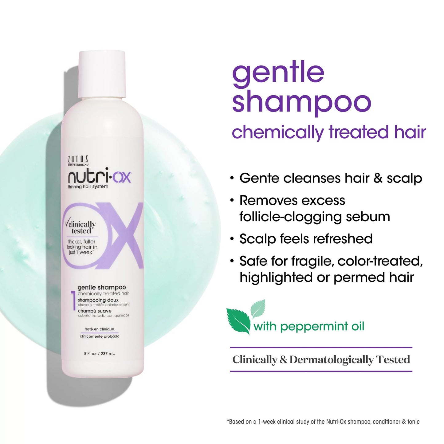 NUTRI-OX Starter Kit for Color-Treated Thinning Hair | Thicker, Fuller-Looking Hair | Peppermint | Clinically & Dermatologically Tested | 30 Day Beauty & Personal Care NUTRI-OX