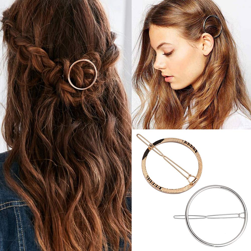 Gold Silver Minimalist Hair Clips Dainty Feather Hollow Hair Clips Set Feather Hair Pins Geometric Barrette Hair Accessories for Women Beauty & Personal Care QIEIMUFHD