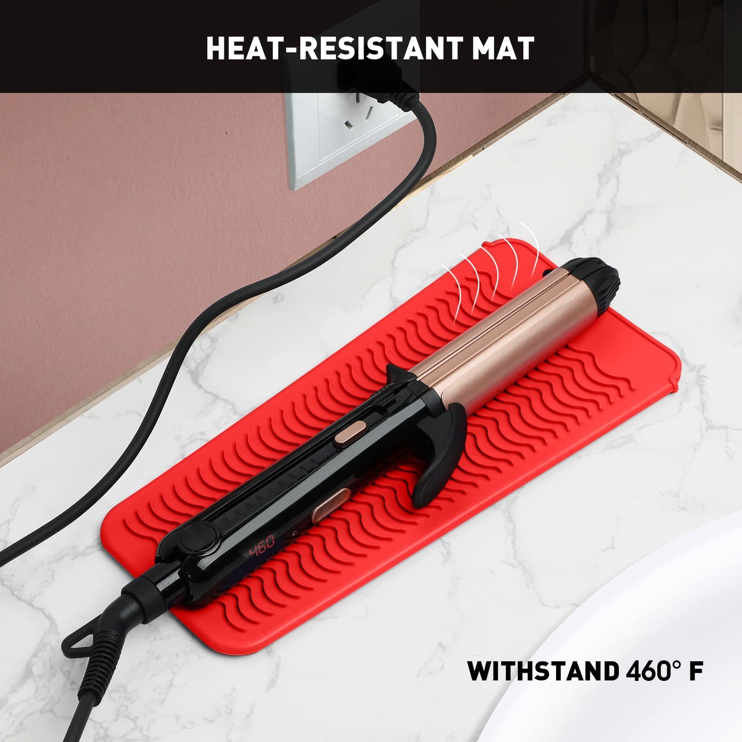 ZAXOP Resistant Silicone Mat Pouch for Flat Iron, Curling Iron,Hot Hair Tools (Red) Beauty & Personal Care ZAXOP