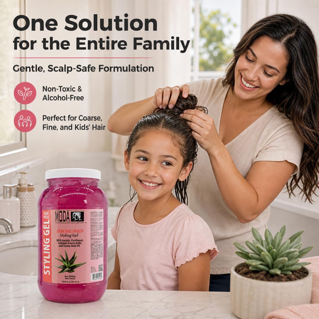 MODA Hair Styling Gel & Restorative Treatment - Alcohol-Free, Sulfate-Free, Paraben-Free | All-Day Hold for All Hair Types | Salon & Family Use | Beauty & Personal Care MODA
