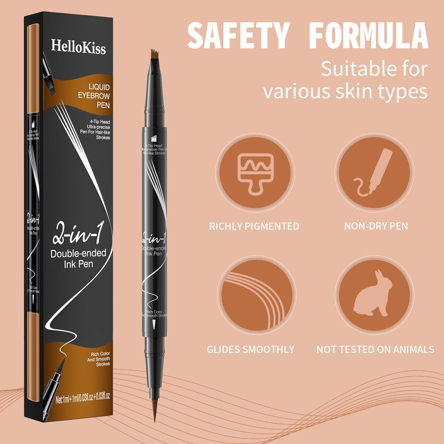 Eyebrow Pen, 2-in-1 Dual-Ended Microblading Eyebrow Pencil, Magical Faux Brow Pen with 4-Fork-Tip & Precise Brush-Tip Create Natural Hair-Like Brow… Beauty & Personal Care Hadsow