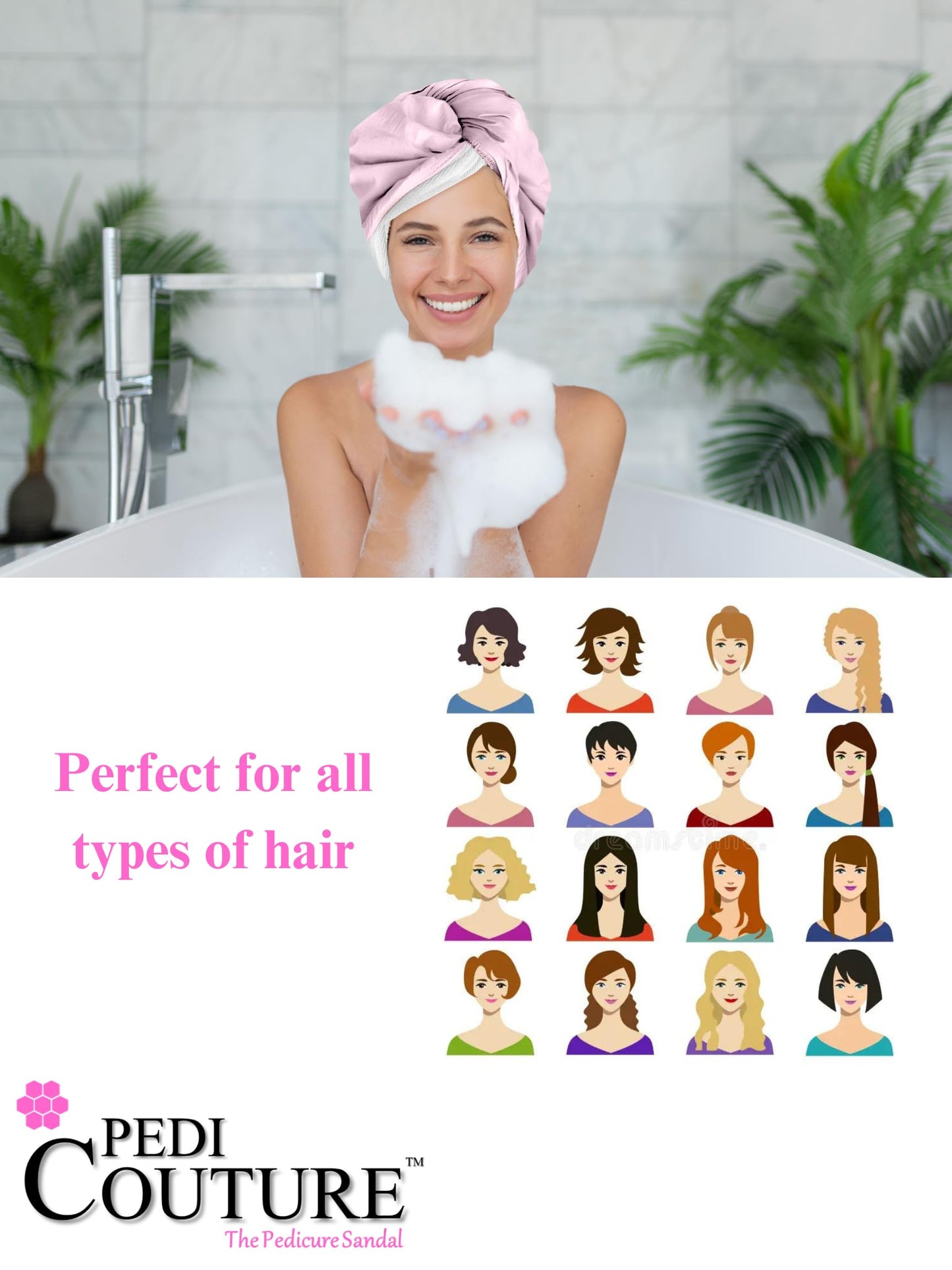 The Cap Wrap, Shower Cap and Hair Towel in One (Rose) Beauty and Personal Care Cap Wrap