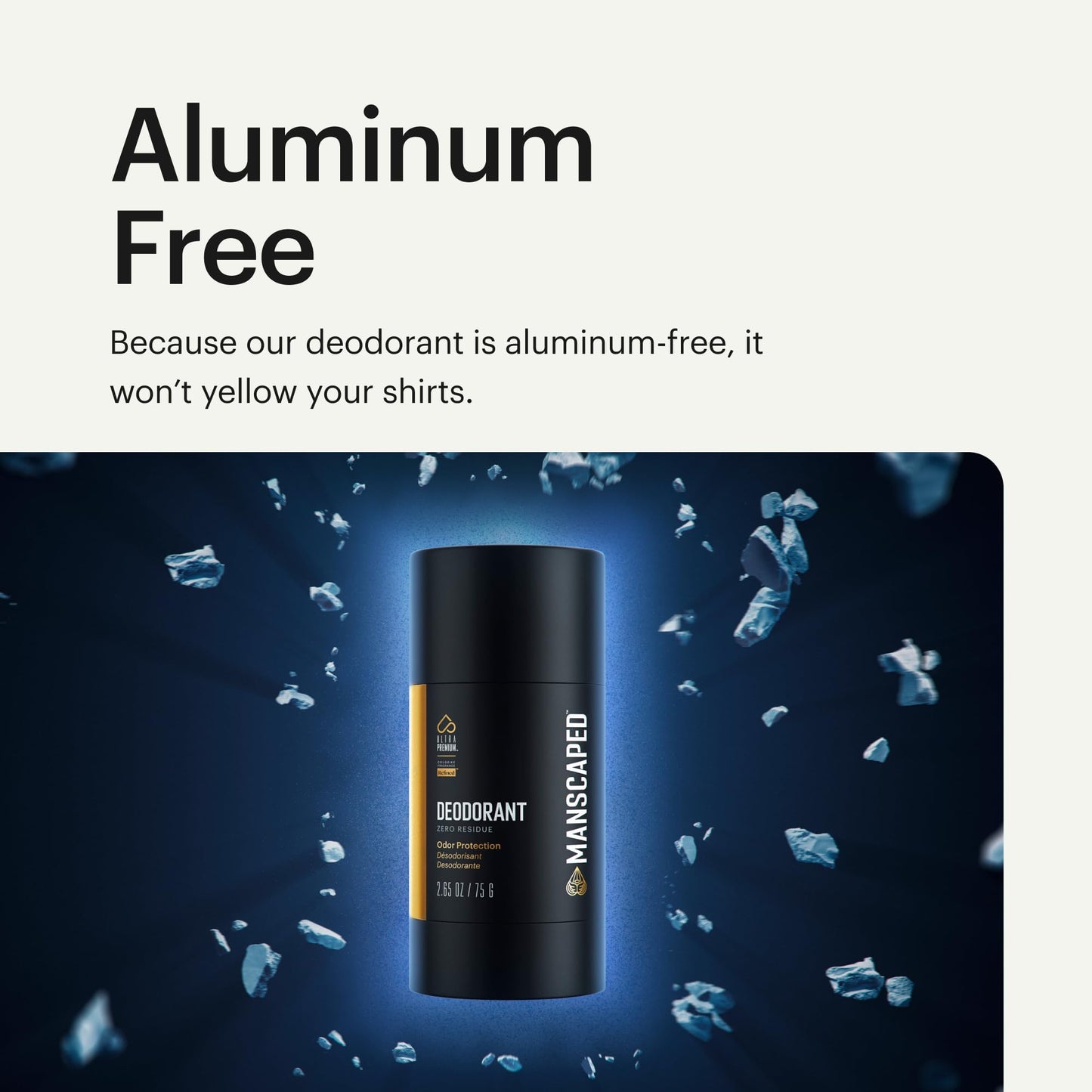 MANSCAPED® UltraPremium Deodorant, Aluminum-Free Clear Formula, Soft and Comfortable with Cologne-Quality Fragrance for Under Arm Odor Protection Beauty and Personal Care MANSCAPED