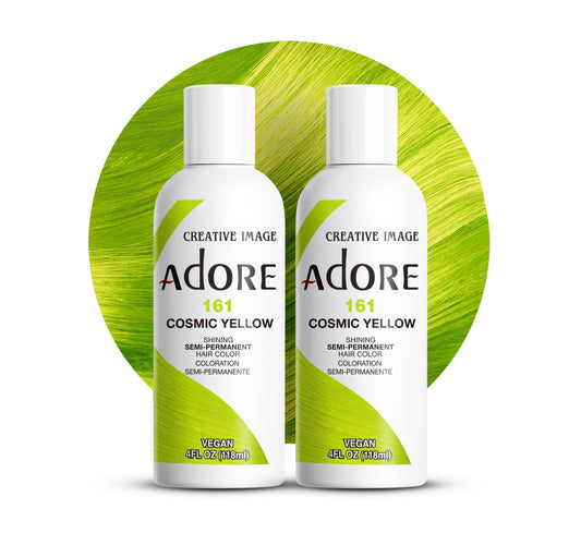 Adore Semi Permanent Hair Color (161 Cosmic Yellow) (2 Pack) | Vegan & Cruelty-Free Yellow Hair Dye | No Ammonia, No Peroxide, No Alcohol | 4 Fl Oz Beauty & Personal Care Adore