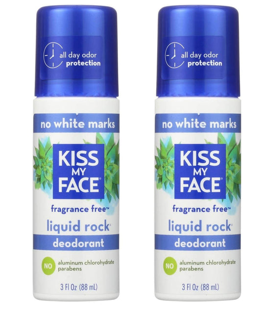 Kiss My Face Paraben Free Liquid Rock Roll-On Deodorant, Fragrance Free, 3 Fl Oz (Pack of 2) Beauty & Personal Care Kiss My Face