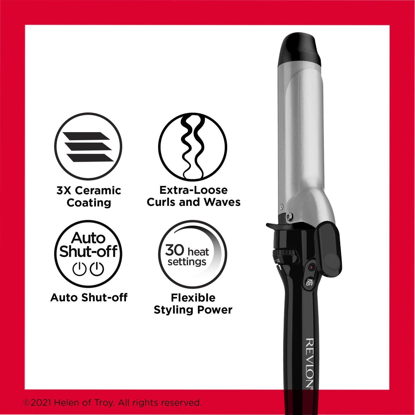 Revlon Perfect Heat Triple Ceramic Curling Iron | For Silky Smooth Loose Curls (1-1/2 in) Beauty & Personal Care REVLON