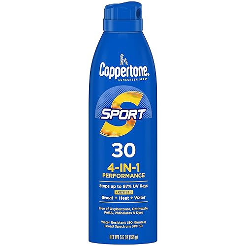 Coppertone Sport Sunscreen Spray SPF 30, Water Resistant Spray Sunscreen for Body, 5.5 Oz (Packaging May Vary) Beauty & Personal Care Coppertone