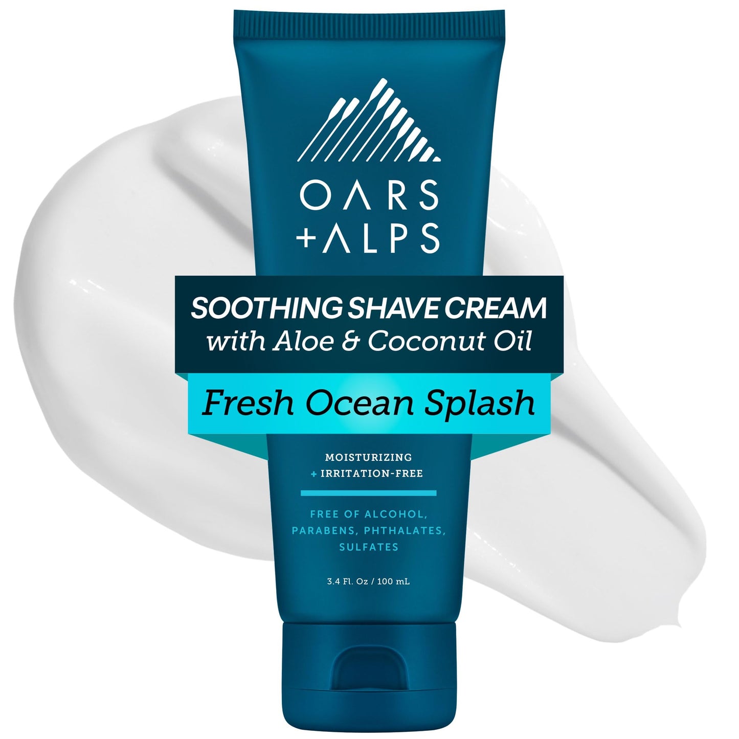 Oars + Alps Soothing Men's Shaving Cream, Dermatologist Tested and Infused with Aloe and Coconut Oil, Fresh Ocean Splash Scent, TSA Friendly, 3.4 Oz… Beauty & Personal Care Oars + Alps