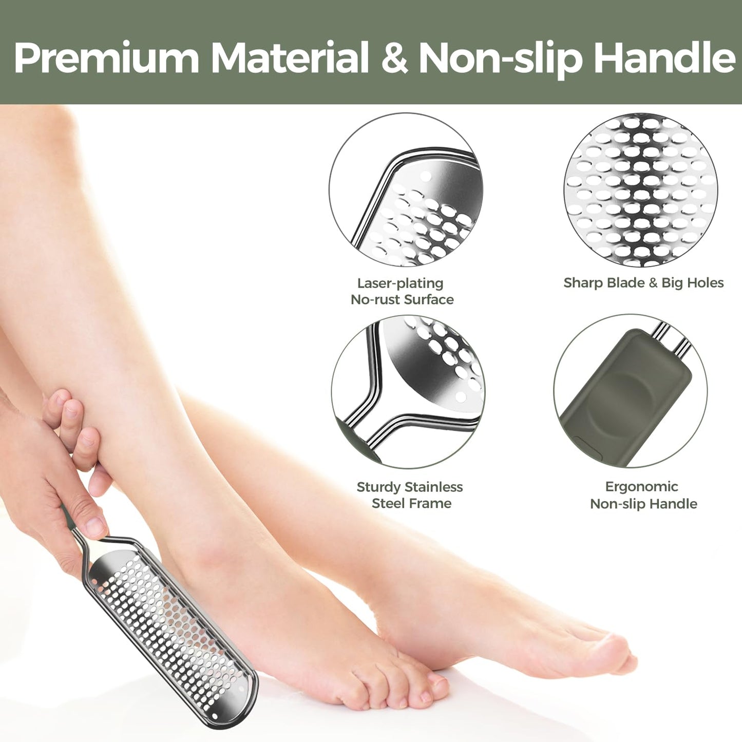 Foot File Foot Scrubber Pedicure - Callus Remover for Feet Easkep Professional Grater Rasp Foot Scraper Corns Callous Removers Cracked Dead Skin Beauty & Personal Care Easkep