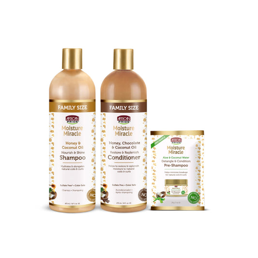 African Pride Moisture Miracle - For Natural Coils & Curls, Nourishes & Shines, Sulfate Free, Color Safe (16 Oz (3-in-1 Set)) Beauty & Personal Care African Pride