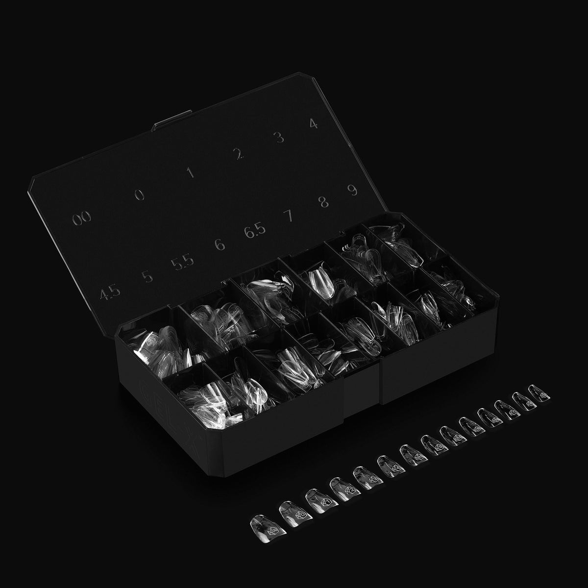 Apres Gel-X® Coffin Box of Nail Tips | 280 Gel-X Tips, Soft Tips, 14 Sizes 00-9 | Half-sizes Included (Natural Coffin Short, 280 Count)