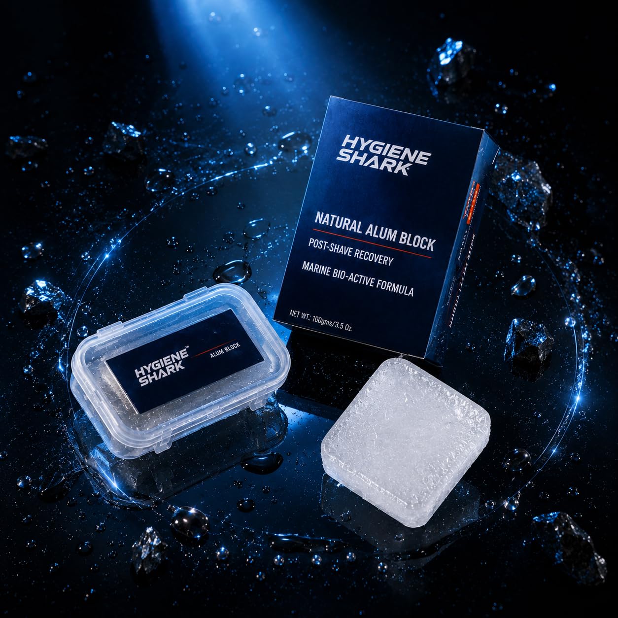 Hygiene Shark Alum Block for Shaving, Alum Stone for Face, Piedra De Alumbre Natural Bar for Underarm, Fitkari, Fitkiri, Allum Deodorant- Best gift Beauty and Personal Care Hygiene Shark