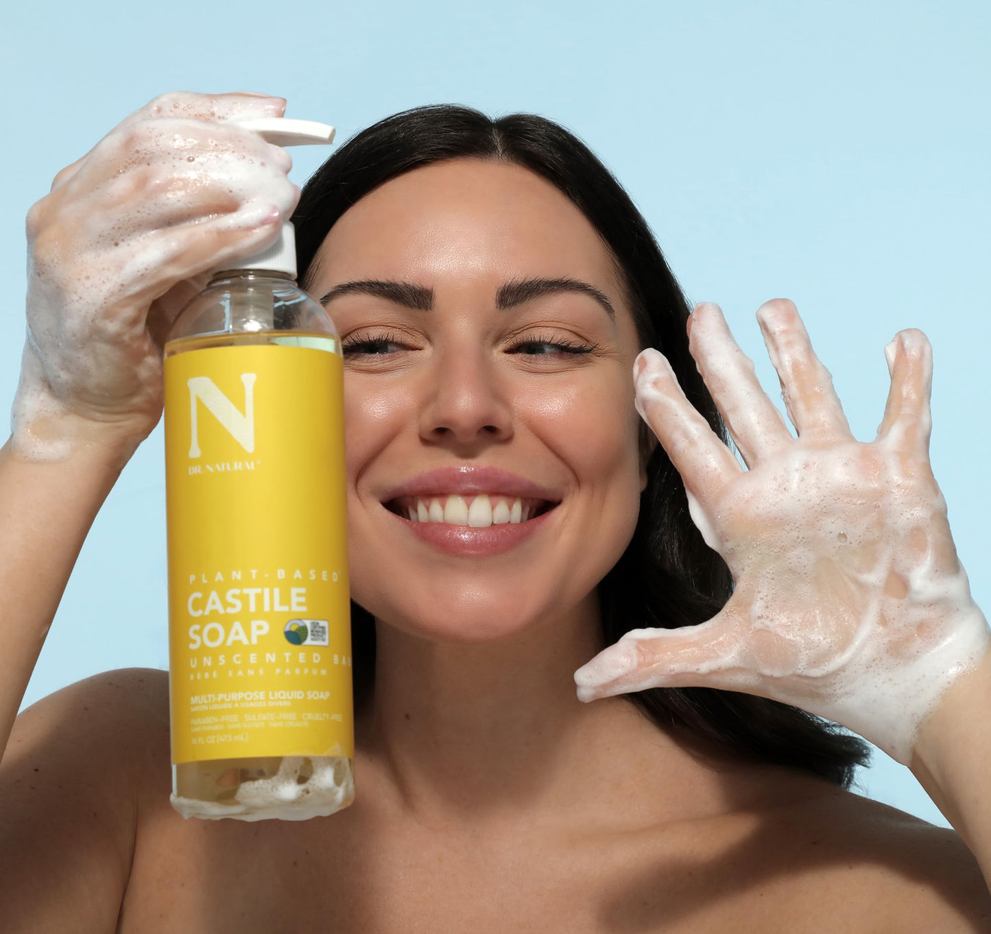 Dr. Natural Castile Liquid Soap - Multi-Use Body Wash, Shampoo and Face Wash - Body Soap for Skin, Hair, Pets and Home - Unscented Baby - 16 oz Beauty & Personal Care Dr. Natural