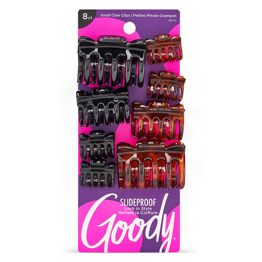 Goody SlideProof Classics Claw Clips, 8 Ct, Assorted Sizes & Colors, Lock in Style with Secure Grip, Chic Hair Accessories for Women & Men, For All Beauty & Personal Care GOODY