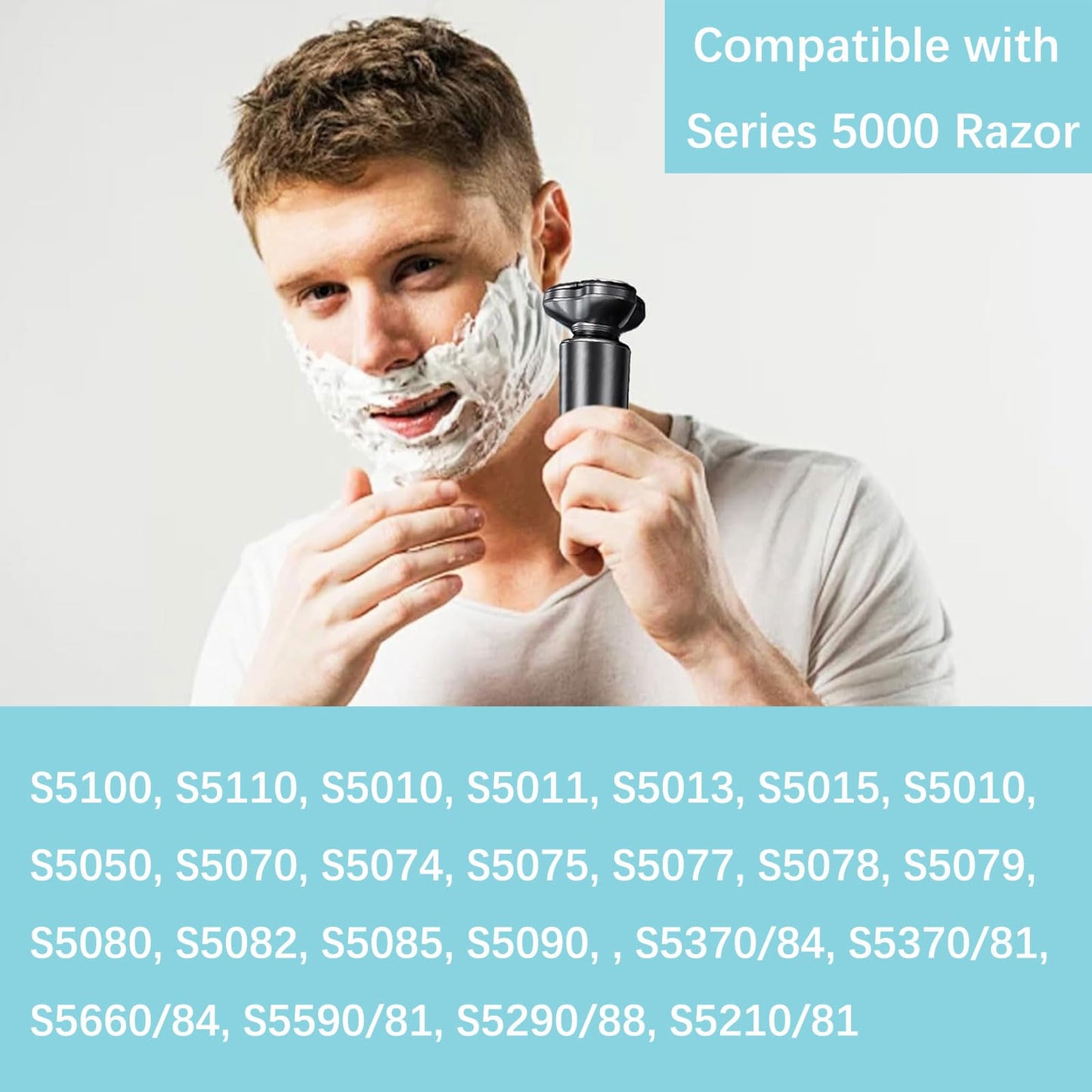 SH50 Replacement Shaving Head Compatible with Philips Series 5000 Razor Head, Only Fits for Round Shell Half Cutter-Head Models S5370/84, S5370/81 Beauty and Personal Care Gleway