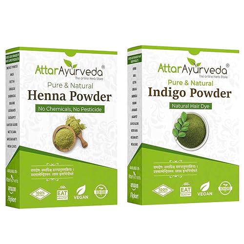 Black Hair - Henna Powder, Indigo Powder Combo Pack - 200g+200g = 400g Beauty & Personal Care OTAA