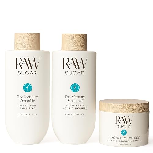 Raw Sugar The Moisture Smoothie Shampoo and Conditioner Set, Moisturize & Nourish Dry Hair, Bulk Shampoo and Conditioner with Coconut Oil, Agave Beauty & Personal Care RAW SUGAR
