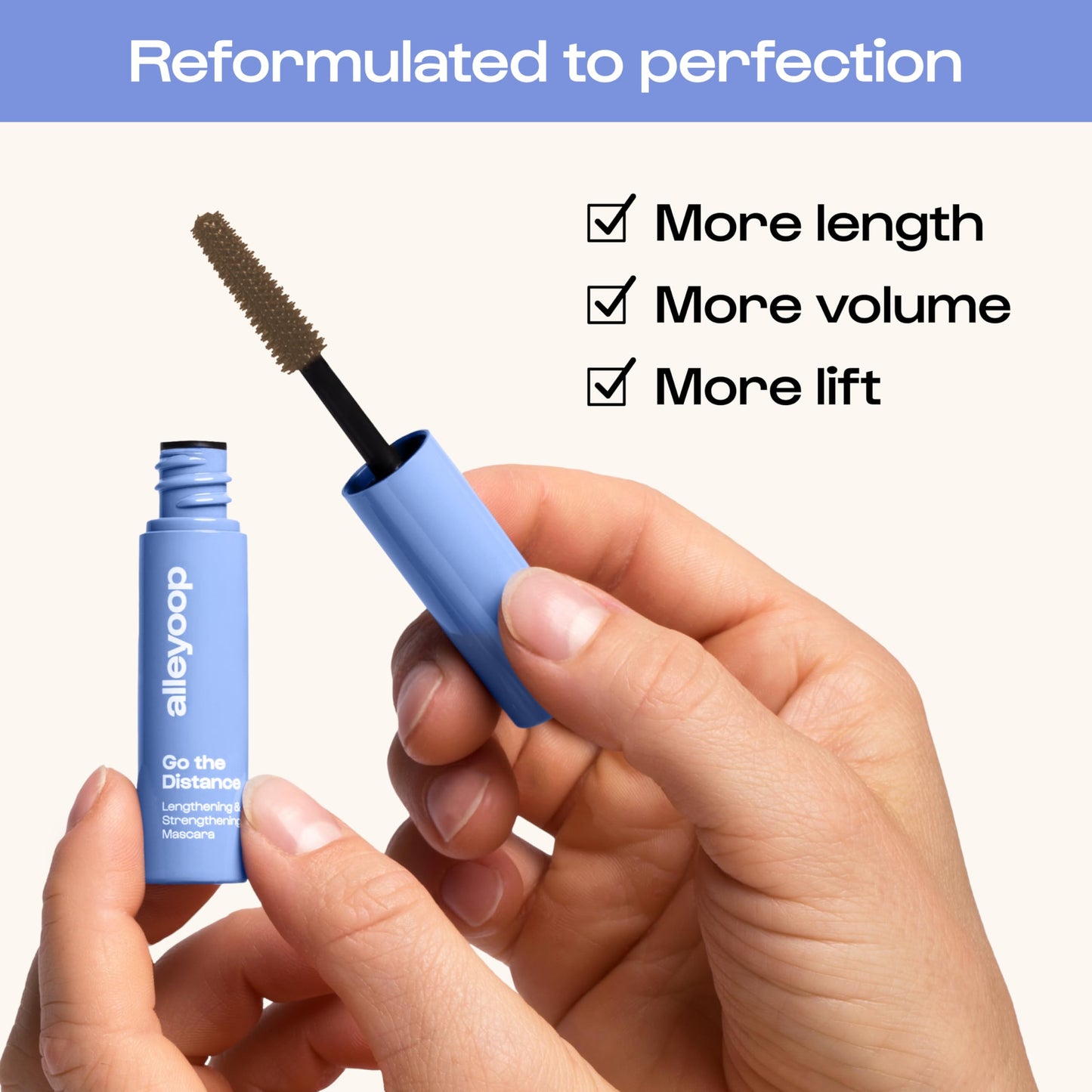 Alleyoop Tubing Mascara Brown - Lengthening Mascara Tubing Formula, Smudge Proof for Sensitive Eyes, Clean Vegan Lash Definition, Biotin Peptide Beauty and Personal Care ALLEYOOP