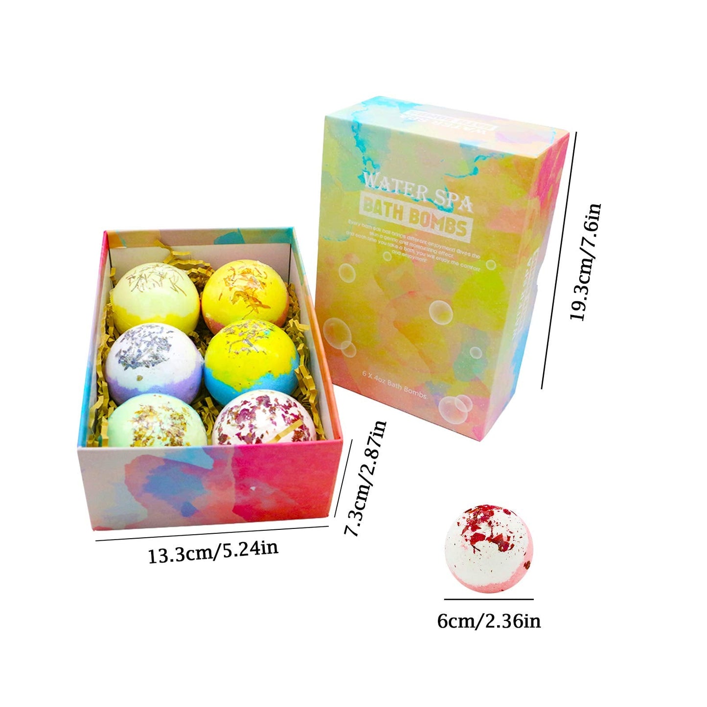 Bath Bombs, Bath Bomb Gift Set 6 x 4 OZ, Spa Bath for Christmas Valentines Birthday Gifts for Women, Kids, Wife, Moms (Tpye 02) Beauty and Personal Care JIAN YA NA