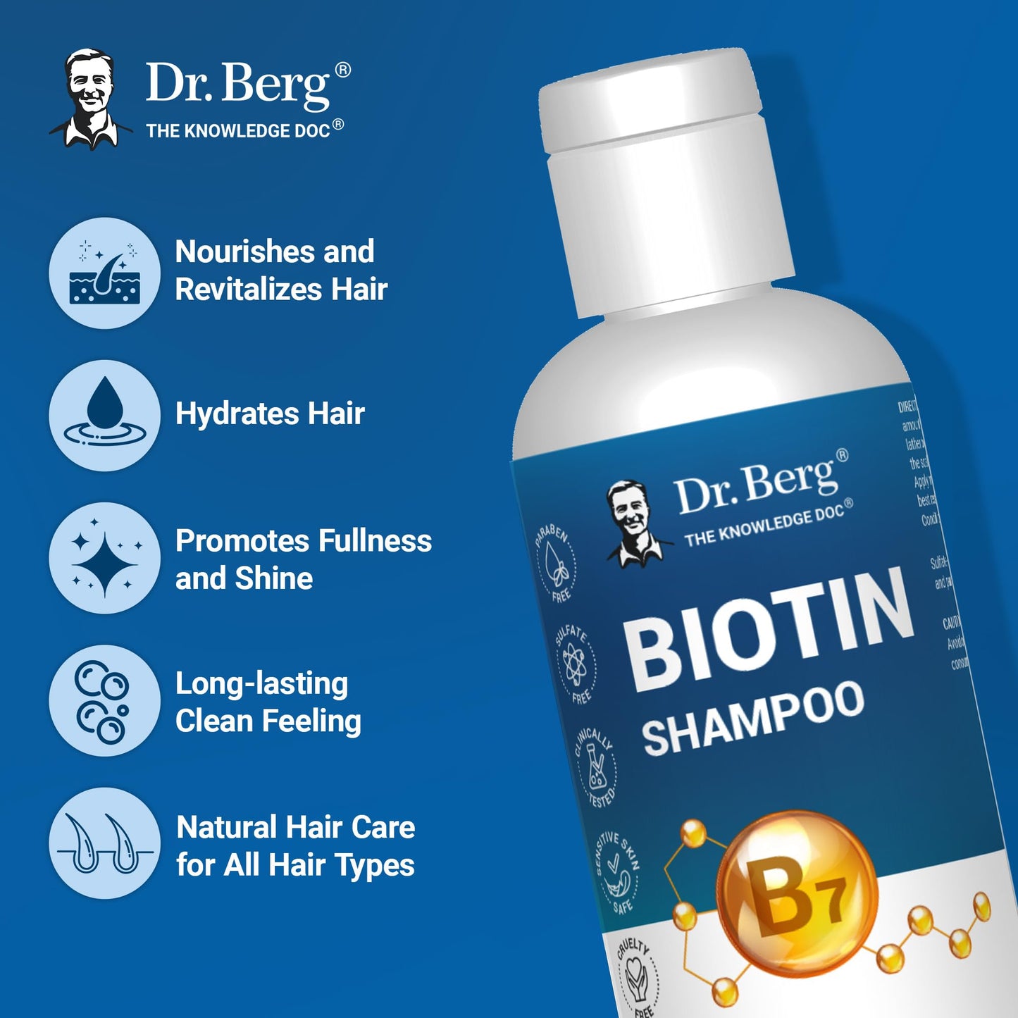 Dr. Berg Biotin Shampoo for Men & Women (Improved High-Performance Formula) - Independently Tested & Certified Paraben- Sulfate- & Silicone-Free Beauty and Personal Care Dr. Berg Nutritionals