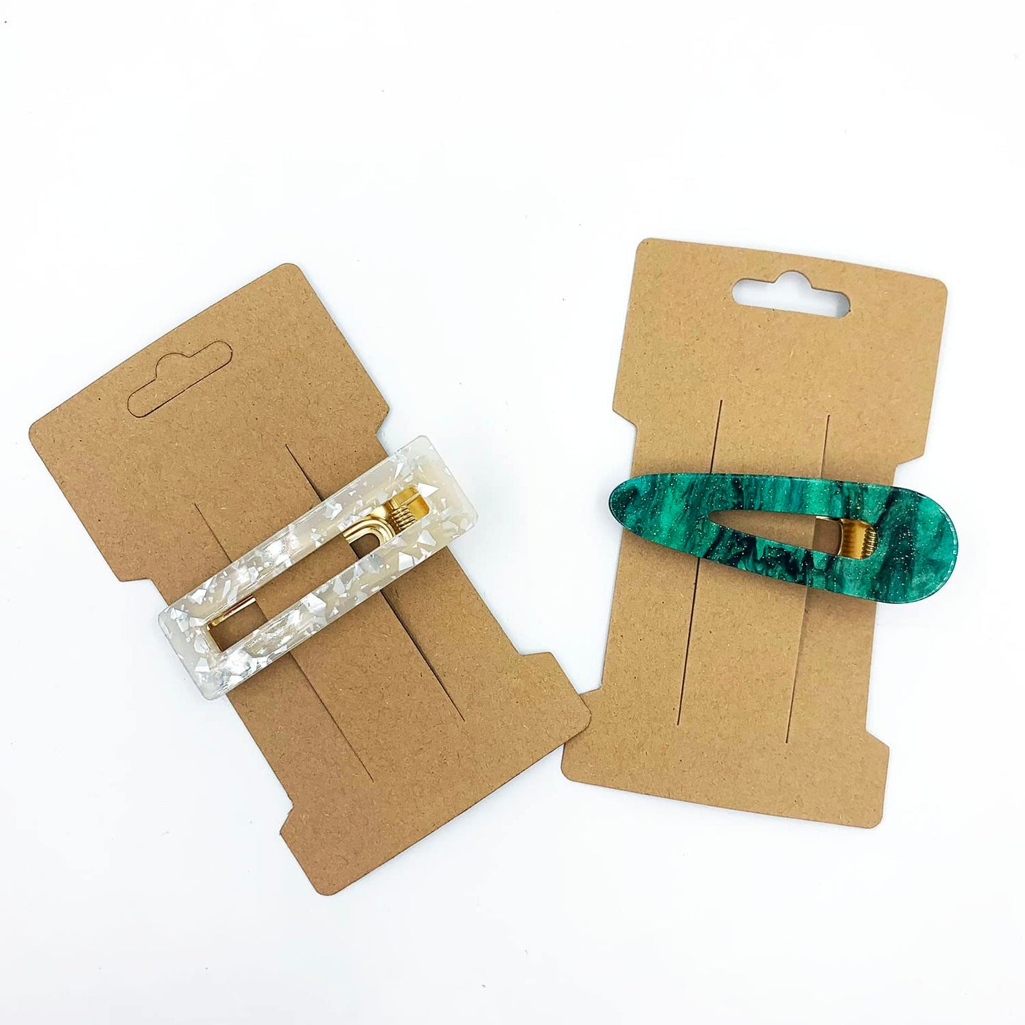 Doromy Hair Clip Display Cards, 100 Packs Rectangular Hair Barrettes Jewelry Display Holder Brown Kraft Paper Cards for Hair Accessories Displaying Beauty & Personal Care Doromy