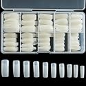 Half Cover Acrylic False Nail Tips, 500PCS Fake Nail Shape Artificial False Nails Tips 10 Sizes with Case for Nail Art Salons (Natural) Beauty & Personal Care RayanWay