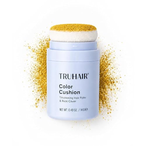 TRUHAIR Color Cushion Thickening Hair Filler & Root Cover Up Powder - Oil Absorbing Hair Fibers for Thinning Hair - Instant Volume, Gray Coverage Beauty & Personal Care Truhair