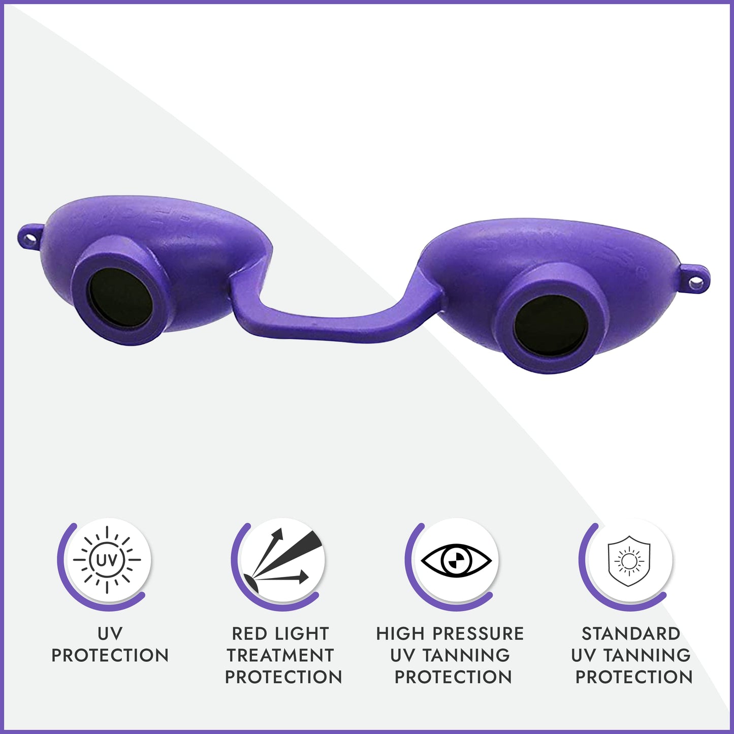 Super Sunnies Evo Flexible UV Eye Protection FDA Compliant Tanning Bed Goggles, Red Light Therapy Glasses - Purple Beauty & Personal Care Super Sunnies