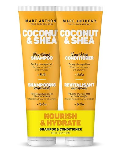 Marc Anthony Volumizing Shampoo and Conditioner Set with Coconut Oil & Shea Butter - Nourishing & Hydrating Haircare Infused with Biotin for Dry Beauty & Personal Care Marc Anthony