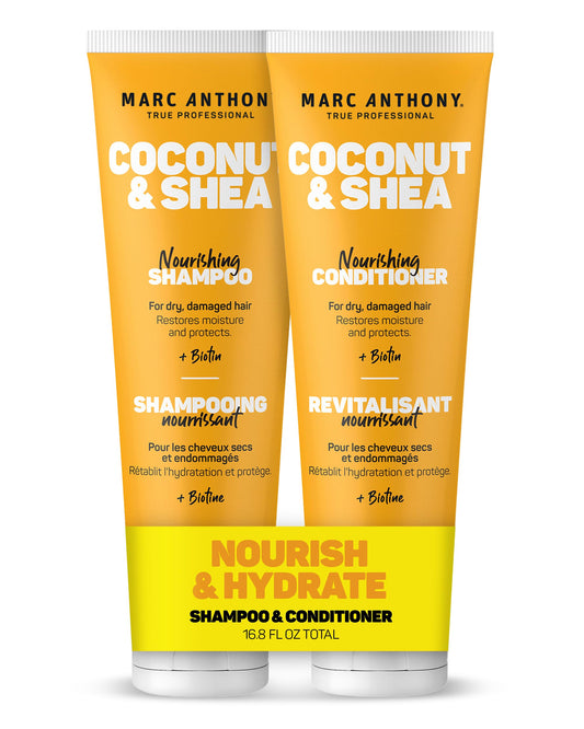 Marc Anthony Volumizing Shampoo and Conditioner Set with Coconut Oil & Shea Butter - Nourishing & Hydrating Haircare Infused with Biotin for Dry Beauty & Personal Care Marc Anthony