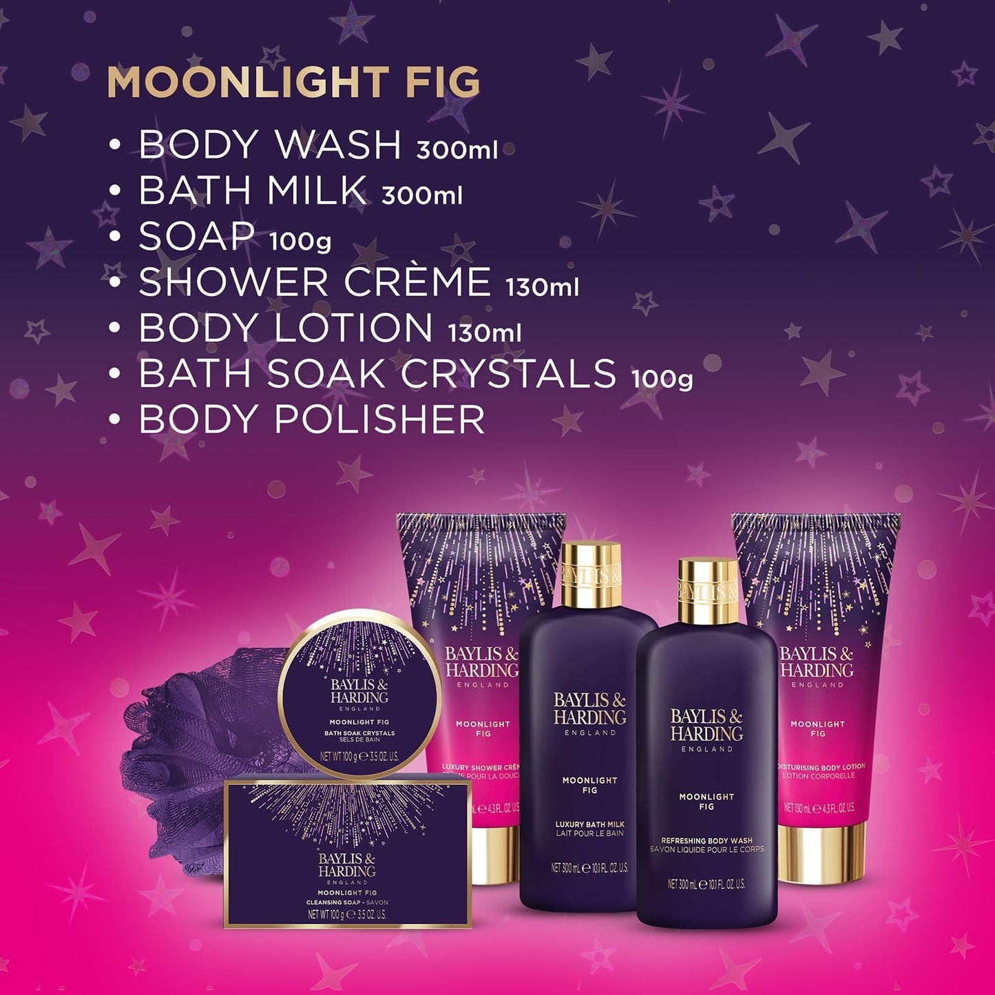 Baylis & Harding Gift Set for Women - Pamper Present for Body & Skincare - Moonlight Fig - 7-Pack Beauty and Personal Care Baylis & Harding